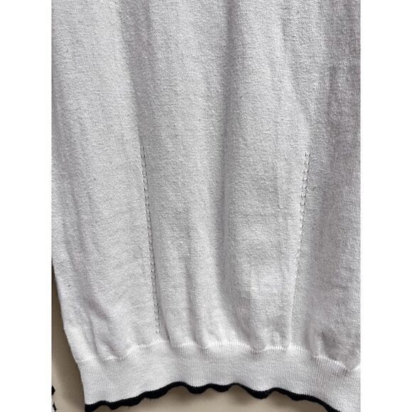 Elle Womens Pullover Crew Neck Beaded Front Stretchy Sweater Beige Sz L - Picture 2 of 6